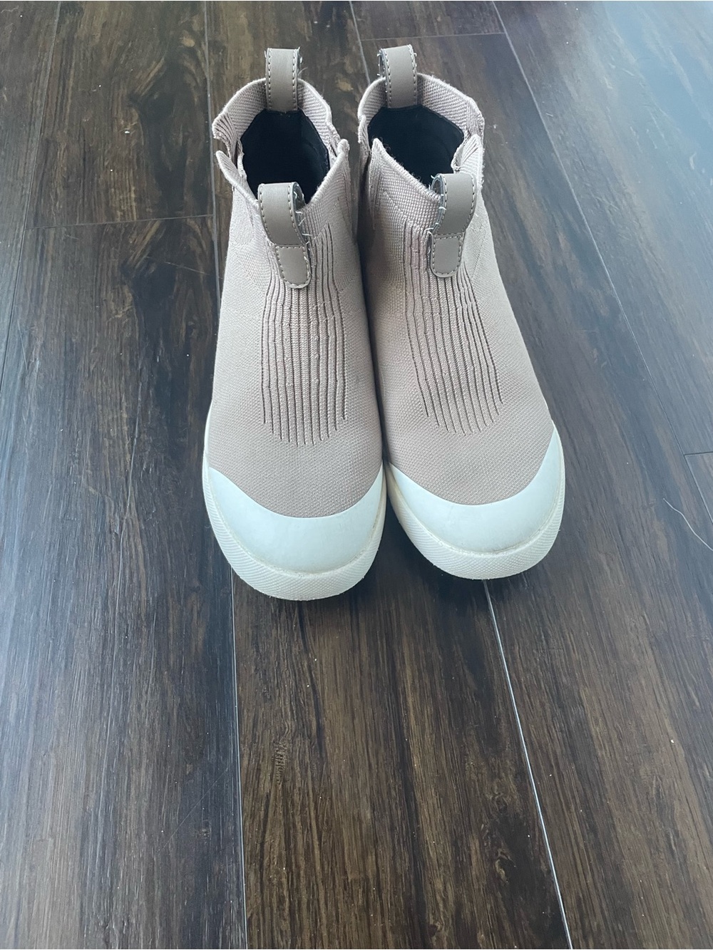Kids Vessi Slip-On Chelsea Style Stretch Boots in Beige